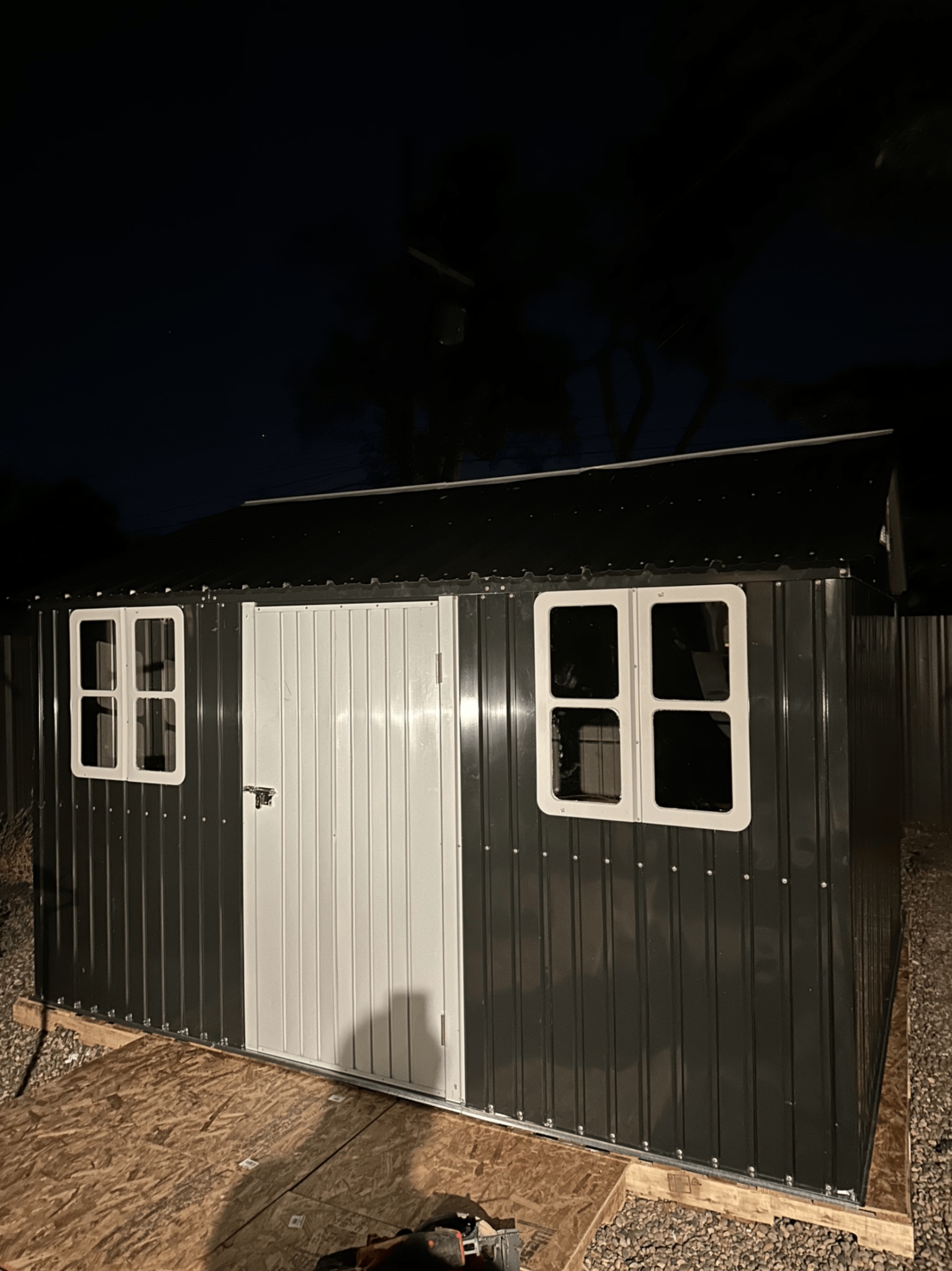 Metal shed fully built by Duke City Lift & Fix in Albuquerque