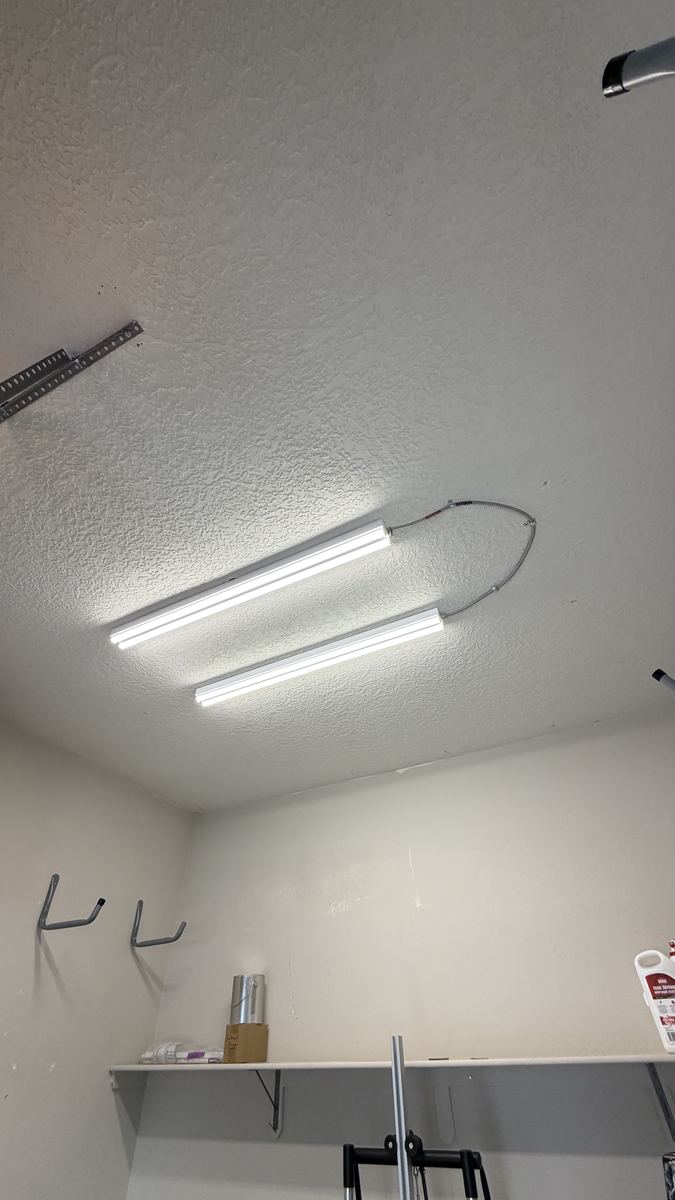 Garage LED lighting installed