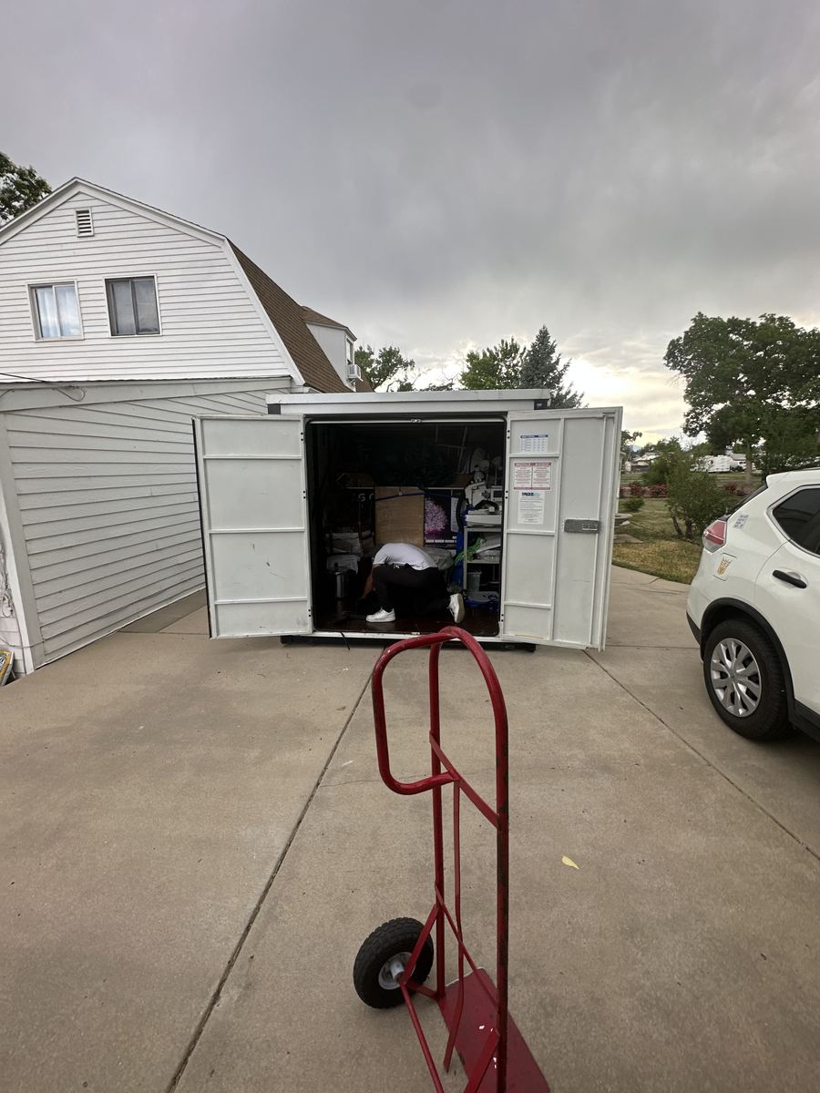 Loading labor: portable storage container packed on site