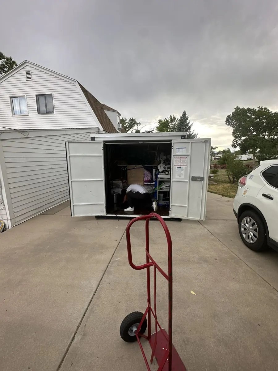 Loading labor: portable storage container packed on site